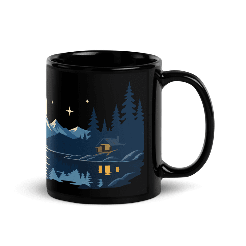 Mika Day | Moonlight Retreat — Black / 11 oz — product mockup